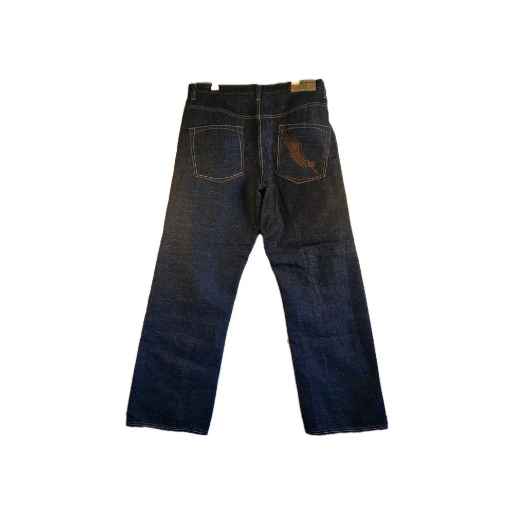 Rocawear Men's Dark Wash Denim Jeans Wing Logo Embroidered Size 40